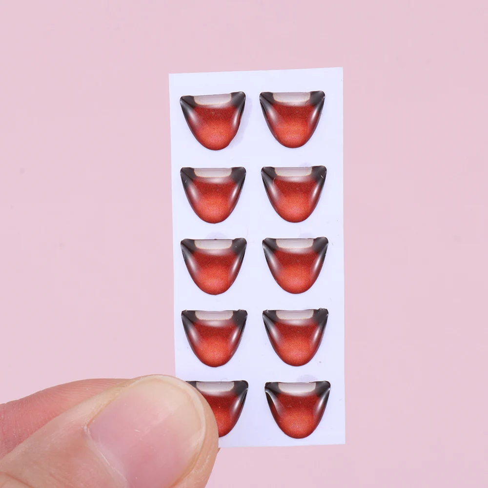 Cartoon Mouth Stickers 10Pcs/Sheet Crystal Sticker Anime Figurine Doll Face Organ Paster Clay Decals DIY Doll Accessories doll accessories plush doll accessories