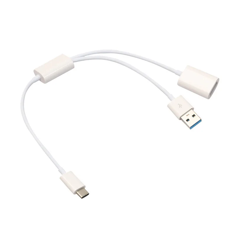 3 в 1 USB-C USB 3,1 type C мужской разъем для Женский OTG кабель для передачи данных с внешним питанием для samsung huawei