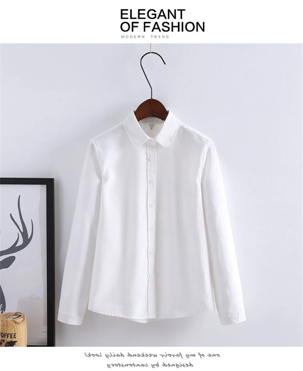 White Cotton Women Blouse 2020 Spring Casual Long Sleeved Shirt Woman Office Plus Size Shirts Blusas Feminine Blouses (7)