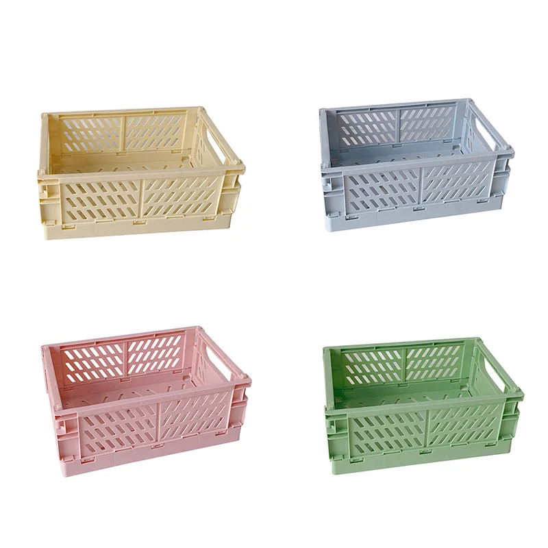 1 PC Collapsible Crate Plastic Folding Storage Box Basket Utility Cosmetic Container Desktop Holder Home Use Multifunctional | Дом и сад
