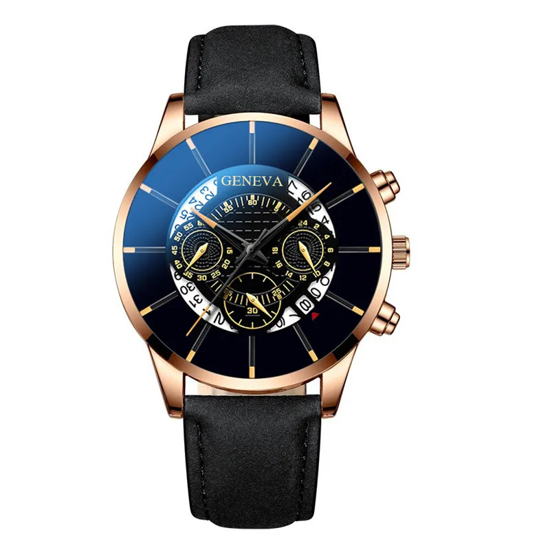Reloj Hombre часы Мужские Модные Военные Спортивные часы с кожаным ремешком кварцевые наручные часы мужские деловые повседневные часы подарок Relogio Masculino - Цвет: BlackRose
