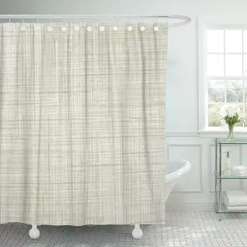 

Gray Parchment Beige Canvas Delicate Mesh Pattern As Abstract Shower Curtain Waterproof Polyester Fabric 72 x 72 Inches Set