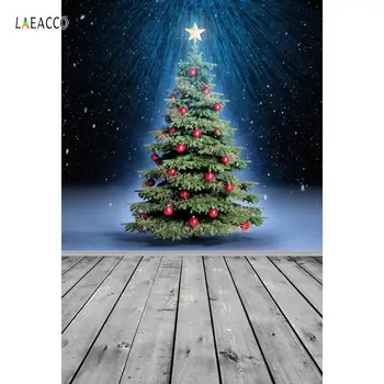 

Laeacco Wooden Floor Photography Backdrop Winter Christmas Tree Photo Background Lamp Windows Snowflake Backdrops Photo Studio