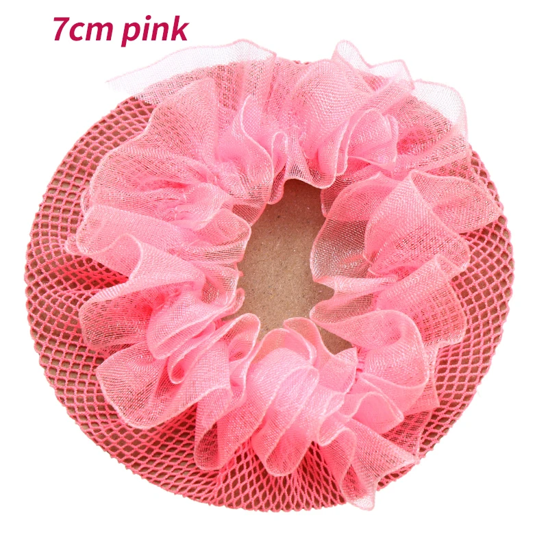 7cm Pink 1 шт. 7/9 см, кружевная сетка для волос, головной убор, Невидимая сетка для волос, балетная танцевальная сетка, карманные волосы для детей, аксессуары для волос для девочек - Цвет: 7cm Pink