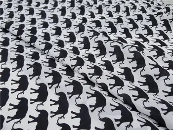 

White elephant printed silk crepe de chine 100% silk fabric silk dress shirt fashion designer DIY fabric