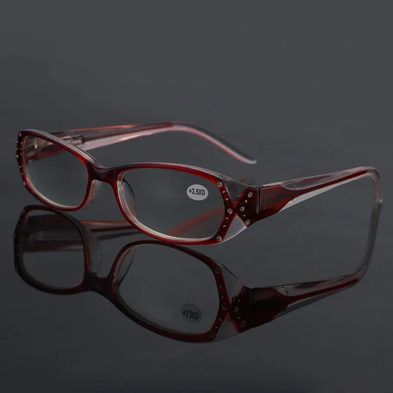 Vintage Rhinestone aspheric lens Women Reading Glasses Floral Print Lady Glasses Reader with Diamond gafas de lectura