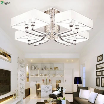

Modern Lustre Crystal Led Ceiling Lights Novelty Chrome Metal Living Room Led Ceiling Lamp Bedroom Led Ceiling Light Fixtures AC