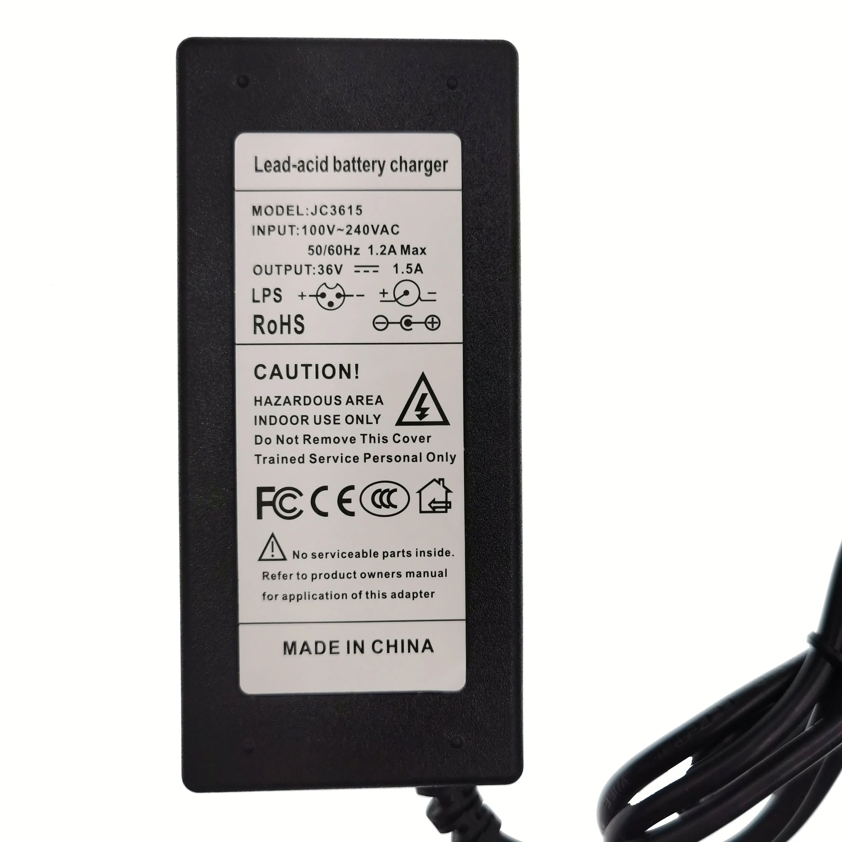 Battery Charger 36V 1.5A Lead-acid Battery Charger for 3s 12v Lead Acid Battery 3-Pin XLR Connector