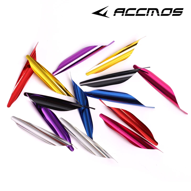 50x Plastic 1.56 Archery Spin Wings Vanes Spiral Fletches W/ Tape Arrow DIY 