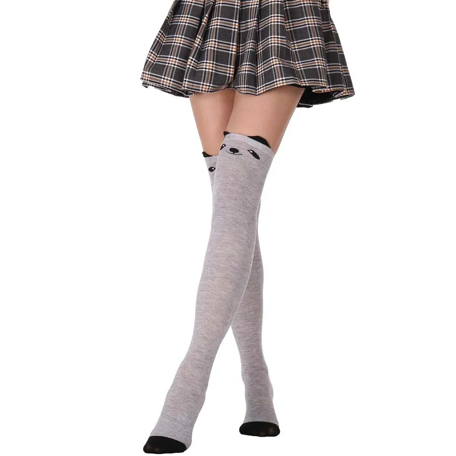 cute socks for women Cartoon Cat Thigh Stockings School Style Girl Stockings Cute Sweet Over The Knee Socks Cotton ankle socks women