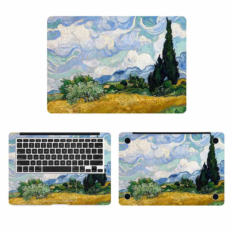 Пшеничное поле Cypress Ван Гог наклейка для ноутбука MacBook Air Pro retina 11 12 13 15 дюймов всемирно известная картина полное покрытие кожи - Цвет: ACD side