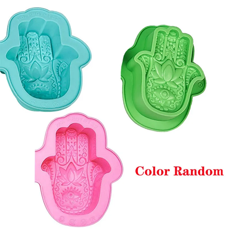 Silicone Soap Molds Hand of Fatima Lotus in Palm 1Pcs for DIY Candle Making