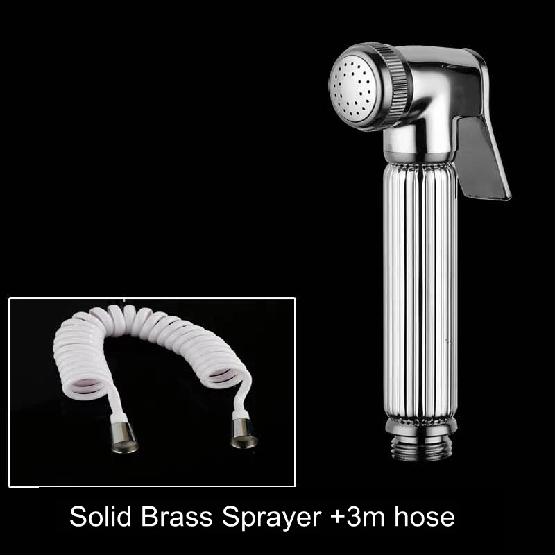 A- Sprayer-3m hose Vidric кран для биде опрыскиватель Твердый латунный ХРОМ ручной Туалет Ванная комната биде сад кран Золотой биде головы Pet Душ спрей EL - Цвет: A- Sprayer-3m hose