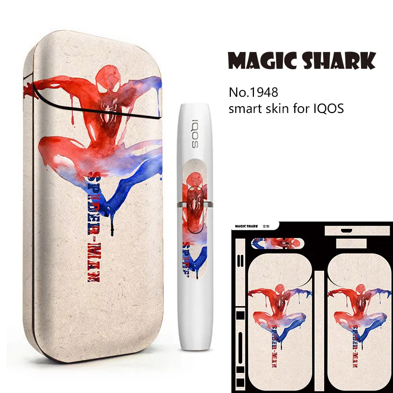 Волшебная Акула Мстители Marvel Халк Человек-паук Бэтмен E наклейка на сигарету чехол Обложка для IQOS 2,4 Plus 2,4 p 1945-1954