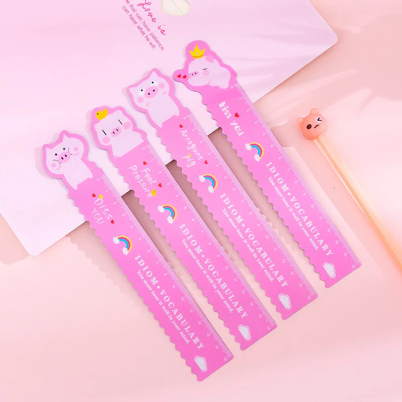 1 шт. Магнитная линейка для поросенка Kawaii Канцелярские Принадлежности для студентов мягкий дизайн измерительная линейка для рисования школьные принадлежности
