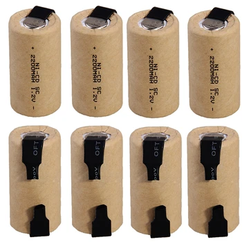

8 pieces SC batteries 2200mah 1.2v subc nicd battery random color