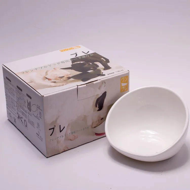 

Pet Supplies Ceramic Bowl France Bulldog English Bucket Pug Poodle Doggie Bowl Dog Bowl High-temperature Resistant Easy to Clean