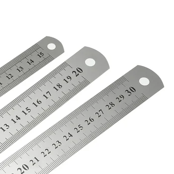 

15-30cm Stainless Steel Metal Ruler Ruler Tool Precision Double Measuring Tool