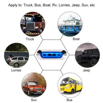 

10Pcs SMD 4-LED Blue Tail Light Truck Trailer Clearance Lamp Side Marker 10-30V High Quality PMMA Light Cover Car LED Lights