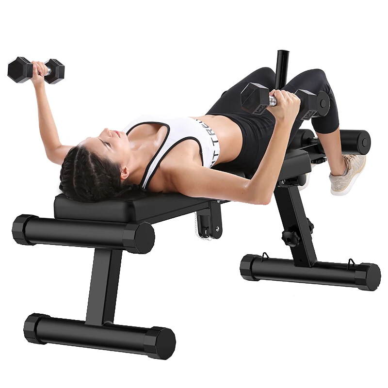 Folding Dumbbell Bench Supine Board, Multi-Functional Abdominal Muscle Fitness Equipment, Portable Exercise Press Bird Chair