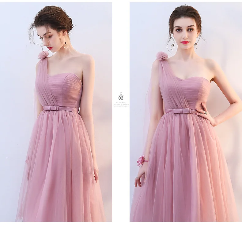 Bridesmaid Service Spring New Style Rosy Brown Sisters Skirt Mid-length Bridesmaid Formal Dress Sister Group Graduation Dre