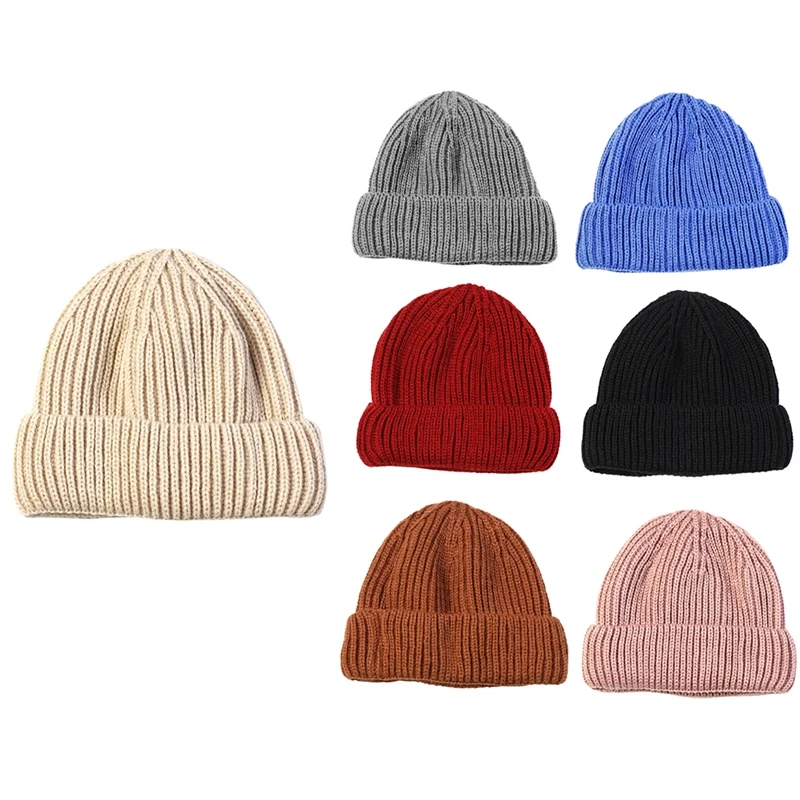 

Autumn and Winter Knitted Warm Melon Leather Hat Short Woolen Hat All-Match Landlord Hat