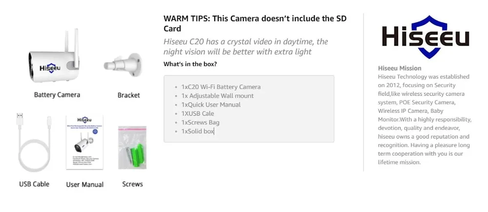 Hiseeu Wireless WIFI Camera Outdoor