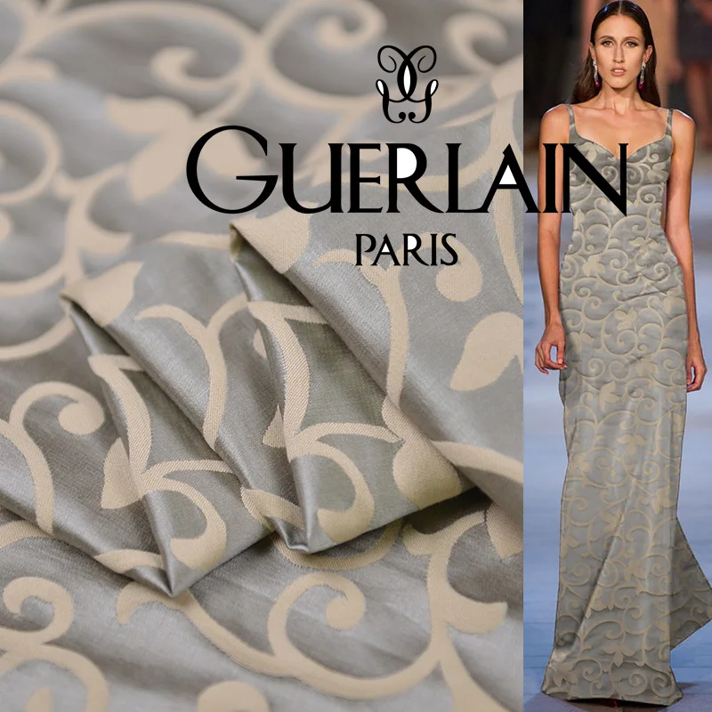 70% шелк 30% хлопок 138 см ширина 42momme бренд Bodhi Vine жаккардовая сатиновая ткань для рукоделия шитья женское платье Распродажа Новинка