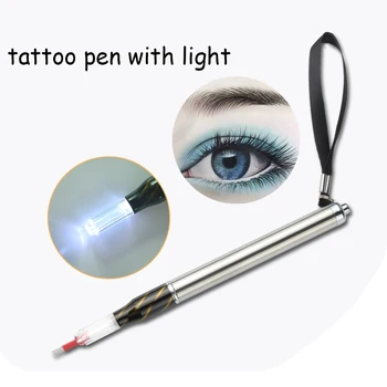 

3D LED Light Microblading Eyebrow Tattoo Pen Multifunction Needle Blade Manual Tattoo Machine Permanent Eyebrow Embroidery Pen