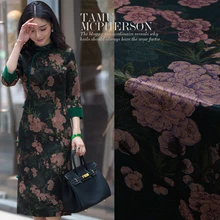 18 новых 108 см шириной 19 мм 93% шелк и 7% спандекс цифровой печати ткани для женщин платье одежда Cheongsam модная ткань для шитья своими руками