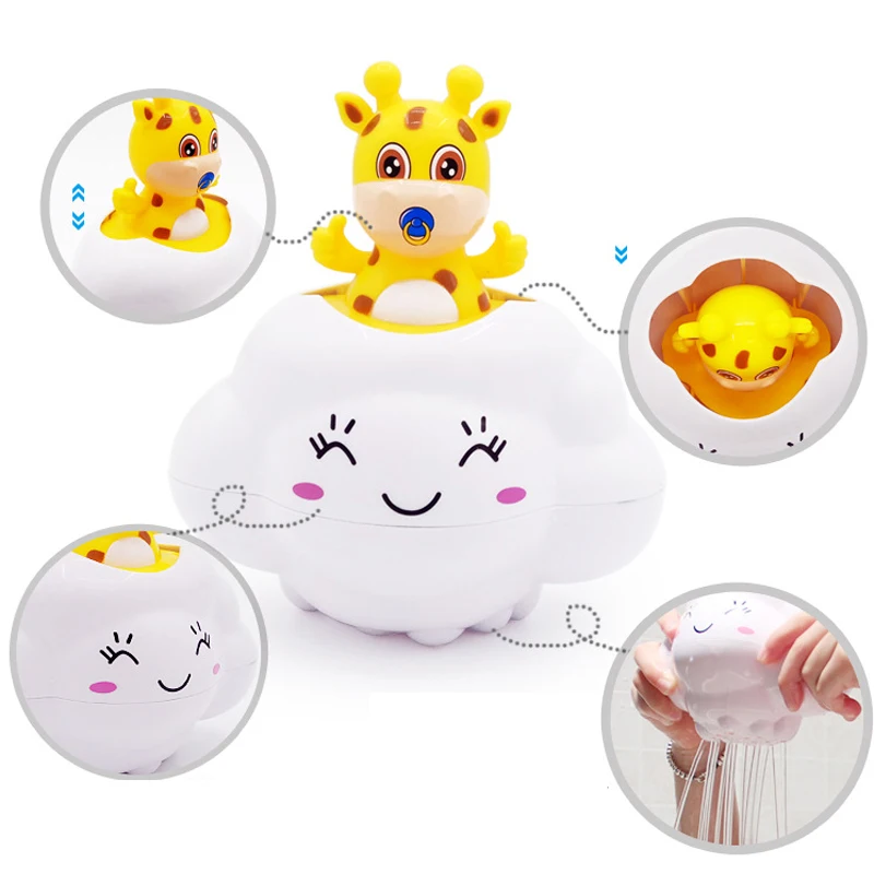 Baby Bath Toys Deer Raining Clouds Principle Sprinkler Shower Kids Water Toys Fun Cute Float Children Bathroom Bathing Toy Gifts