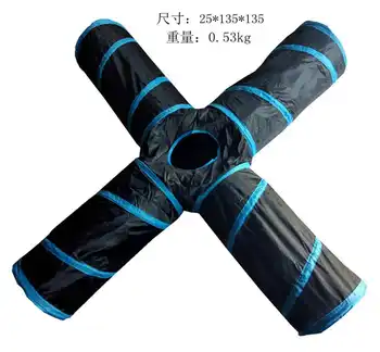 

Factory Direct Hair Cat Ring Paper Four-Way Tunnel Zhiyi Cat Toy Drill Bucket Foldable Cat Tunnel Pet Supplies