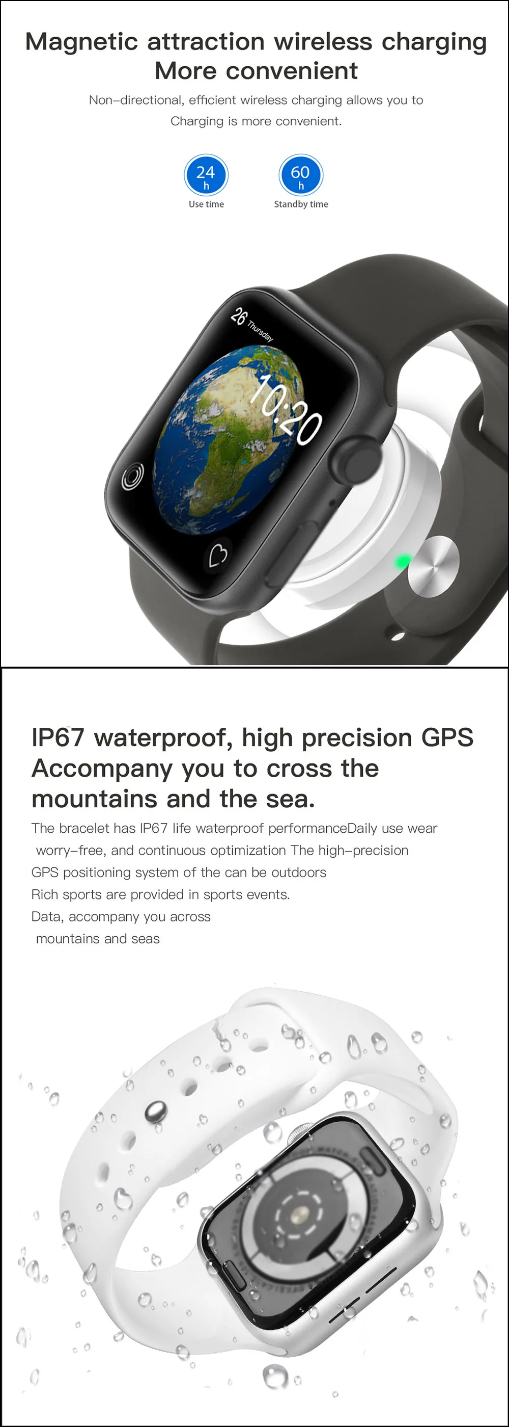 Gps Смарт часы Push сообщение Bluetooth подключение MP3-плеер Браслет для Apple IOS iPhone xiaomi сердечного ритма фитнес-трекер