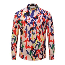 3D принт, мужские цветные радужные рубашки, крутые хипстерские Роскошные нарядные рубашки, Chemise Homme, новая модная уличная одежда, camisa masculina