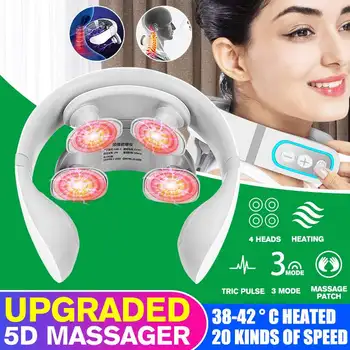 

Smart 5D Magnetic Pulse Heated Electric Shoulder Neck Massager Fatigue Pain Relief Cervical Massage With Battery