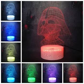 

Star Wars Sci-fi Movie Role Lamp 3D Optical Kid Sleep Night Light Darth Vader Black Warrior Cool Cartoon Art Decor RGB Lava Bulb
