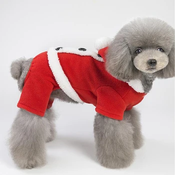 

Santa Pet Dog Costume Christmas Clothes For Small Dogs Winter Dog Hooded Coat Jackets Puppy Cat Clothing Cute