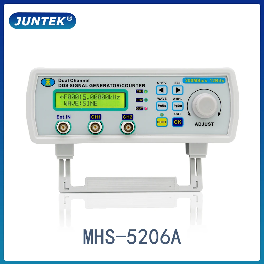 JUNTEK MHS5200A 6 МГц DDS генератор сигналов цифровой контроль двухканальный счетчик