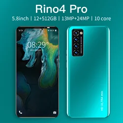 Global Version of Rino4 Pro 5.8 inch 5G Smartphone 12GB+512GB 4800mAh MTK6889 Facial Fingerprint Unlock Dual Card Dual Standby