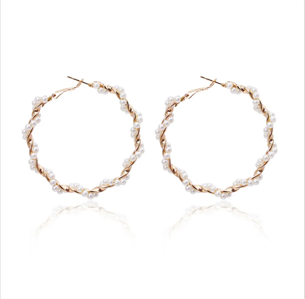 GW темпераментные жемчужные серьги оригинальные большие модные женские вечерние