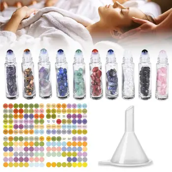 

1 Set Liquid Dispensing Tool 10pcs Essential Oil Bottles 1pc Funnel 1 Sheet Decal Label Cosmetic Container