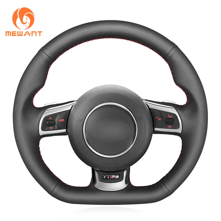 MEWANT черная крышка рулевого колеса из натуральной кожи для Audi TT RS (8J) 2009 2014 3 (8 P)