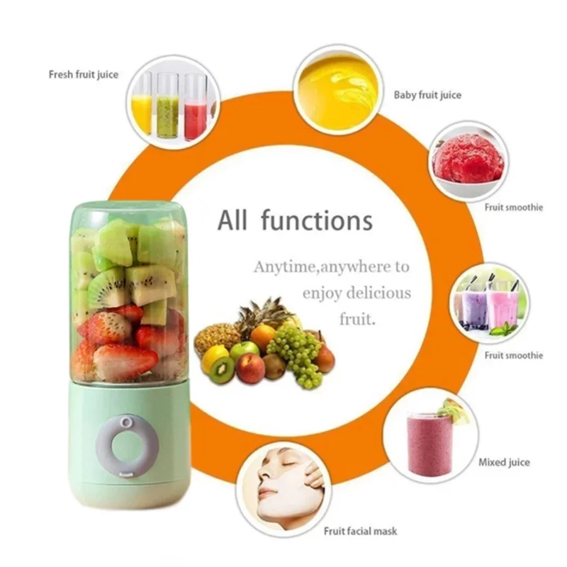 500ML Electric Juicer Portable Smoothie Blender 6 Knife Mini Blenders USB  Wireless Rechargeable Mixer Juicers Cup For Travel - AliExpress