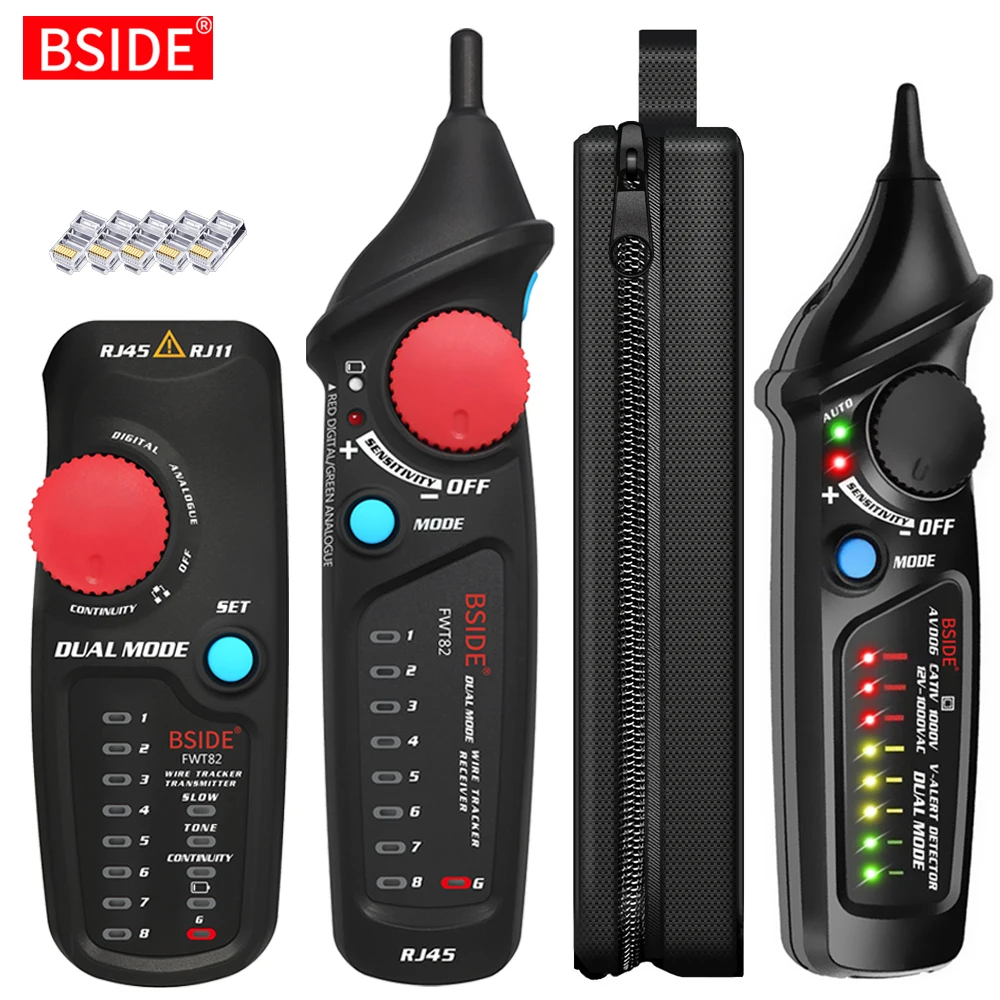 Тестер телефонных кабелей BSIDE двойной режим RJ45 RJ11 тонер Ethernet LAN|Искатели