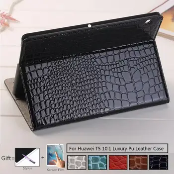 

Luxury Magnetic Case For Huawei MediaPad T5 10 AGS2-W09/L09/L03/W19 10.1\" Cover Funda Tablet PU Leather Stand Shell Capa + Film