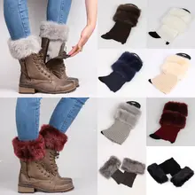 Горячая Распродажа, женские зимние вязаные сапоги с манжетами, меховые вязаные ботиночки, носки, гетры, новые сапоги, аксессуары, теплые