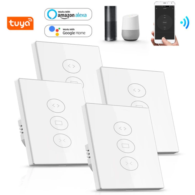 Interruptor de persiana enrollable con WiFi para persianas eléctricas, Control remoto para persianas motorizadas, Tuya Smart Life, Google Home, Aelxa Echo
