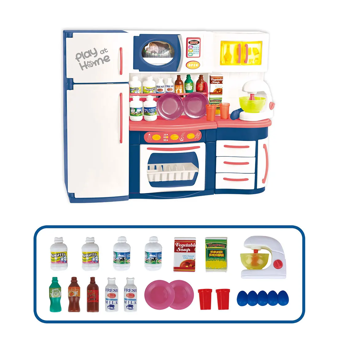 

Rowsfire Children Pretend Play Fridge And Kitchen Cabinet Set Simulation Electric Small Appliances Toys