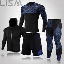 

High Quality Winter Men's Sports Running Compression Suit Mesh Tights Sportswear Gym Fitness Underwear Track Suit Sportswear