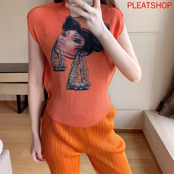 

Loose Plus Size Top Women's 2020 Summer New Style Printed Miyake Pleated T-shirt Women Vintage Pokemon Harajuku Please Tee